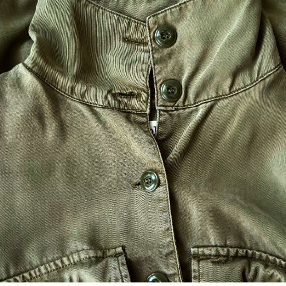 Revolve Pistola 100% Tencel Utility Button Down Long Sleeve Shirt Army Green XS - Picture 5 of 10